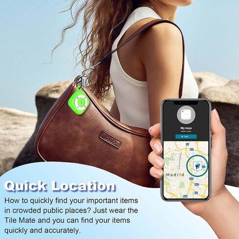 [عبوة من قطعتين] حافظة من السيليكون لجهاز تعقب Tile Mate 2022 مع سلاسل مفاتيح، غطاء واقٍ مقاوم للماء لكامل الجسم لحامل Tile Mate، غطاء كامل مخفي مضاد للفقدان لـ Tile Mate (أسود وأخضر) in Kuwait