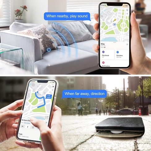 عبوتان من جهاز تعقب الهواء الذكي لجهاز Apple Find My (iOS فقط) + قطعتان متوافقتان مع حامل سيليكون لسلسلة المفاتيح AirTag Case، ومحدد موقع العناصر للأمتعة والمحفظة والدراجة (قطعة واحدة بيضاء + قطعة واحدة سوداء) in Kuwait
