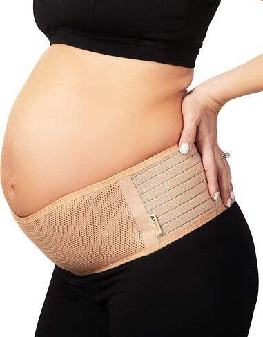 AZMED Maternity Belly Beige Band for Pregnant Women - Pregnancy Must Haves Belly Support Band for Abdomen, Pelvic, Waist, Back Plantar Fasciitis Night Splint & Support, Black in Saudi Arabia
