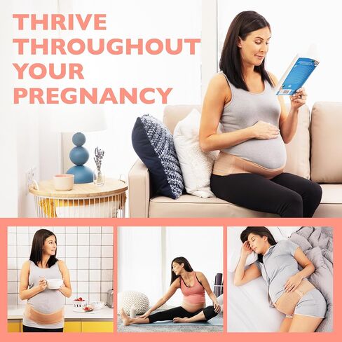 AZMED Maternity Belly Beige Band for Pregnant Women - Pregnancy Must Haves Belly Support Band for Abdomen, Pelvic, Waist, Back Plantar Fasciitis Night Splint & Support, Black in Saudi Arabia