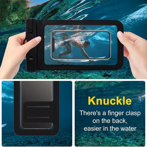 2-Pack Extra Large Waterproof Phone Pouch - Universal Dry Bag for iPhone, Samsung, Wallet, Passport - Touch Sensitive with Finger Strap - IPX8 Certified in Saudi Arabia