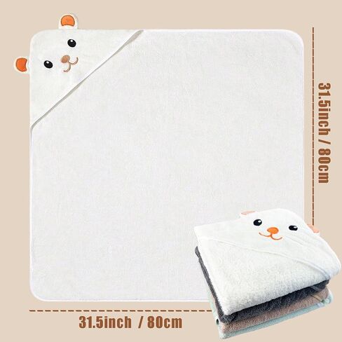 Hooded Baby Towels 4Pack Unisex Hooded Towels Super Soft Absorbent Baby Boys Girls 31.5x31.5 Inch Unique Animal Design Towels Set Gift for Newborn Infant Toddler Essentials in Saudi Arabia