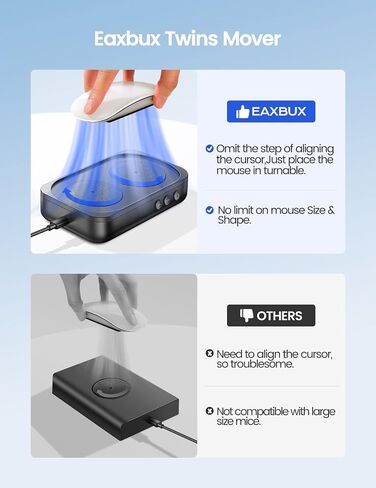 EAXBUX Ultra-Slim Mouse Jiggler,100% Undetectable Mouse Mover Jiggler Device Shaker with Adjustable Spinning Time,Random Movement,Gifts for Keeping PC/Laptop Active & Secure to Improve Work Efficiency in Kuwait