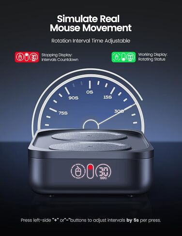 EAXBUX Ultra-Slim Mouse Jiggler,100% Undetectable Mouse Mover Jiggler Device Shaker with Adjustable Spinning Time,Random Movement,Gifts for Keeping PC/Laptop Active & Secure to Improve Work Efficiency in Kuwait