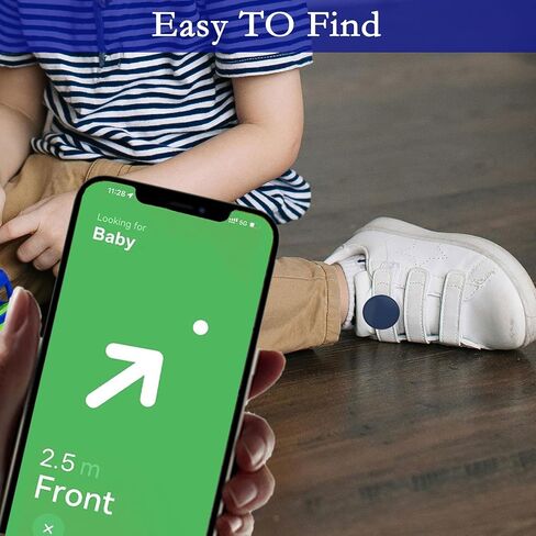 حامل بطاقات هوائية للأطفال (4 عبوات) 丨حافظة AirTag مخفية مع دبوس غير مرئي لقماش الأطفال والسراويل والغطاء الواقي لجهاز تعقب GPS من السيليكون للأطفال الصغار وأربطة الأحذية المسنين 丨أزرق داكن وأسود وأزرق داكن وأسود in Kuwait