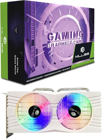 RGB Radeon RX 580 Graphics Card, 8GB GDDR5 2048SP 256-bit PCI-Express 3.0 Smart Dual Fan Cooling Gaming White Video Card for PC in Saudi Arabia