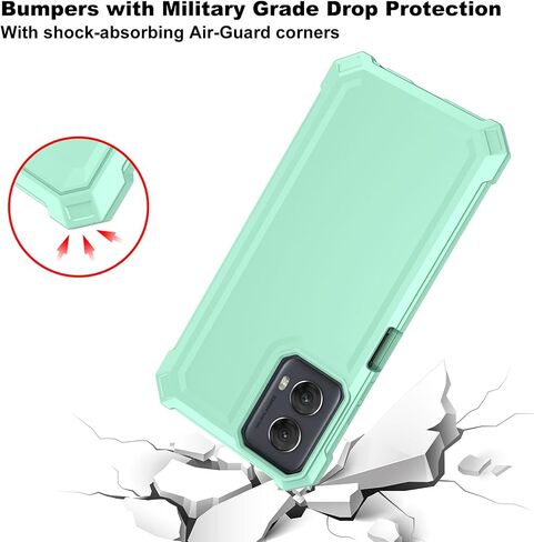 حافظة Ailiber لهاتف Moto G 5G 2024، مع واقي شاشة، حماية هيكلية مزدوجة الطبقة، ممتص للصدمات من مادة TPU بزاوية مقاومة للصدمات، غطاء هاتف نحيف من السيليكون لهاتف Motorola Moto G Play 2024 5G [لا يناسب 4G] - أخضر نعناعي in Kuwait
