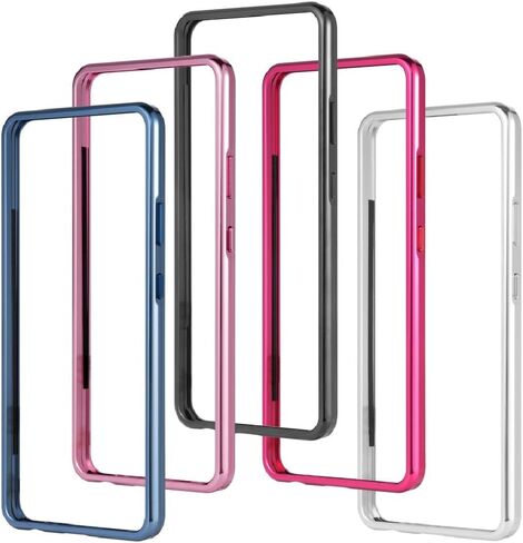 HMD VIBE Phone Case and Screen Protector Tempered Glass Aluminum Metal Bumper case and Screen Protector for HMD VIBE (Pink) in Saudi Arabia