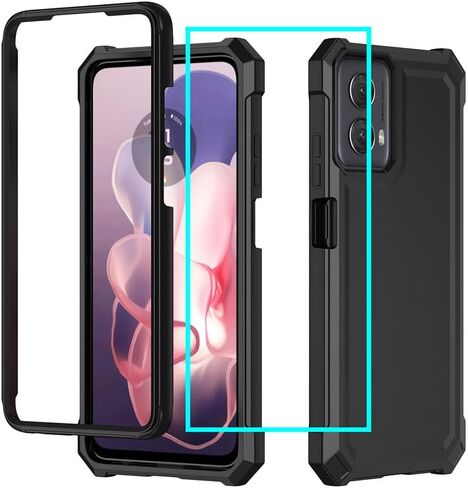 حافظة Motorala Moto G Power 5G 2024 مع واقي شاشة، حافظة هاتف Moto G Power 5G 2024 حماية أمامية وخلفية لكامل الجسم، غطاء خلفي من السيليكون الناعم من البولي كربونات لهاتف G Power 5G 2024 أرجواني in Kuwait