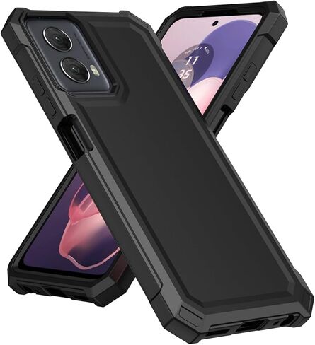 حافظة Motorala Moto G Power 5G 2024 مع واقي شاشة، حافظة هاتف Moto G Power 5G 2024 حماية أمامية وخلفية لكامل الجسم، غطاء خلفي من السيليكون الناعم من البولي كربونات لهاتف G Power 5G 2024 أرجواني in Kuwait