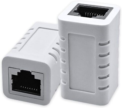 RJ45 Coupler Ethernet Cable Extender Female to Female Connector Cat7 Cat6 Cat5e Cat5 LAN in Line Newwork Patch Cord Extension Adapter (White 2-Pack) in Saudi Arabia
