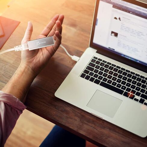 j5create USB 3.0 إلى RJ45 جيجابت إيثرنت محول، 10/100/1000 إيثرنت LAN محول الشبكة لنظام التشغيل Mac، Windows 11/10/8.1/7، نظام التشغيل Chrome، سطح المكتب، الكمبيوتر المحمول (JUE130) in Kuwait