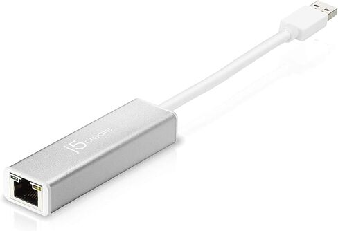 j5create USB 3.0 إلى RJ45 جيجابت إيثرنت محول، 10/100/1000 إيثرنت LAN محول الشبكة لنظام التشغيل Mac، Windows 11/10/8.1/7، نظام التشغيل Chrome، سطح المكتب، الكمبيوتر المحمول (JUE130) in Kuwait