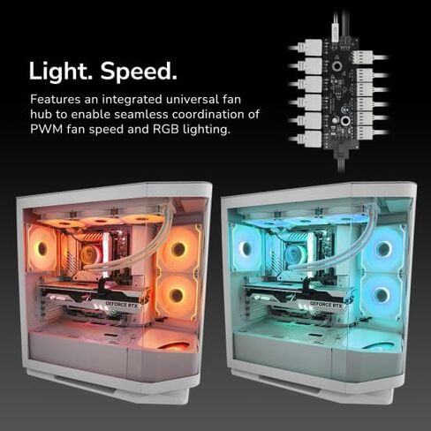 حافظة COUGAR FV270 RGB MidTower E-ATX، تدعم وحدة معالجة الرسومات 420 مم، مراوح ARGB PWM مدمجة، تيارات التنفس، منشور الضوء، محور RGB، واقي الفلتر، دعامة بدون أدوات، مرحلة مركزية، إدارة الكابلات (RGB، أسود) in Kuwait
