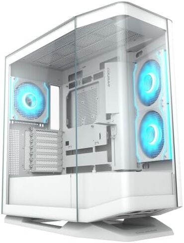 حافظة COUGAR FV270 RGB MidTower E-ATX، تدعم وحدة معالجة الرسومات 420 مم، مراوح ARGB PWM مدمجة، تيارات التنفس، منشور الضوء، محور RGB، واقي الفلتر، دعامة بدون أدوات، مرحلة مركزية، إدارة الكابلات (RGB، أسود) in Kuwait