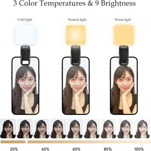 Selfie Light - High Power 49 LED USB Rechargeable, Video Conference Lighting Kit,5 Light Modes, Portable Clip on Light for Phone Tablet Laptop Camera, Zoom Call TikTok Video Fill Light（White） in Saudi Arabia
