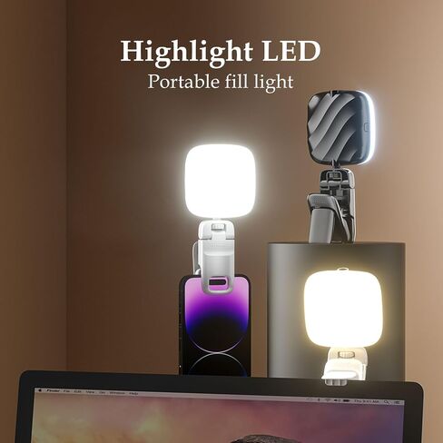 Selfie Light - High Power 49 LED USB Rechargeable, Video Conference Lighting Kit,5 Light Modes, Portable Clip on Light for Phone Tablet Laptop Camera, Zoom Call TikTok Video Fill Light（White） in Saudi Arabia