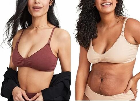 حمالة صدر للرضاعة اليومية من HATCH - حمالة صدر للرضاعة الطبيعية بمشبك للأسفل - قطن ممتاز - راحة لاسلكية قابلة للتعديل مع مشبك رضاعة بيد واحدة - خطاف J لظهر المتسابق الاختياري - مقاس XL in Kuwait