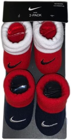 جوارب Nike Baby Boys Bootie مقاس 0-6 أشهر أحمر/أسود in Saudi Arabia