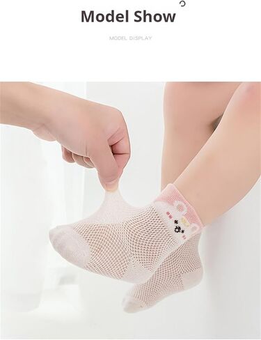 Baby Toddler Socks Girl Boy Thin Mesh Crew Socks Infant Pointelle Eyelet Socks 6 Pairs in Kuwait