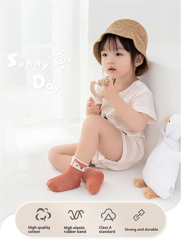 Baby Toddler Socks Girl Boy Thin Mesh Crew Socks Infant Pointelle Eyelet Socks 6 Pairs in Kuwait