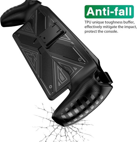 Protective Case for Playstation Portal Remote Player, TPU Soft Protective Skin Cover Case with Kickstand for PS5 Portal, Shockproof Anti-Scratch - Black in Kuwait