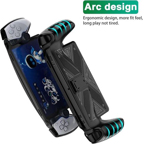 Protective Case for Playstation Portal Remote Player, TPU Soft Protective Skin Cover Case with Kickstand for PS5 Portal, Shockproof Anti-Scratch - Black in Kuwait