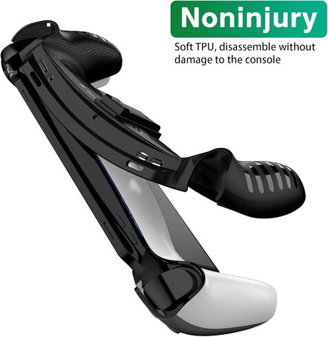 Protective Case for Playstation Portal Remote Player, TPU Soft Protective Skin Cover Case with Kickstand for PS5 Portal, Shockproof Anti-Scratch - Black in Kuwait