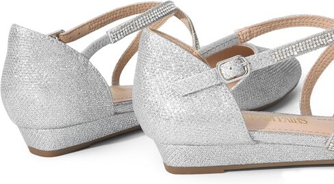 DREAM PAIRS Pointed Toe Low Wedge Heeled Ankle Strap Flats Shoes for women Dressy Comfortable, Casual Slip-on Dress Shoes for Business Office and Work in Kuwait