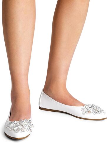 DREAM PAIRS Ballet Flats Shoes for Women, Women's Pointed Toe Rhinestone Sparkly Foldable Flats, Comfortable Shoes for Women Dressy Wedding Party Work Drive in Saudi Arabia