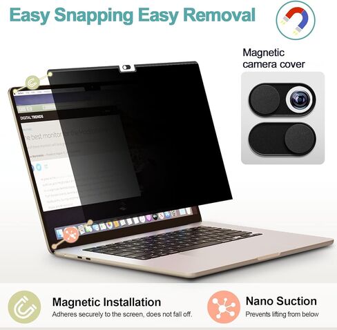 شاشة خصوصية MacBook Pro 14 بوصة (2021-2023، M1، M2، M3-A2918 A2992 A2442 A2779)، واقي شاشة للخصوصية 14 بوصة مغناطيسي قابل للإزالة ومضاد للوهج الأزرق ومضاد للضوء الأزرق متوافق مع Mac Pro 14.2 بوصة in Kuwait