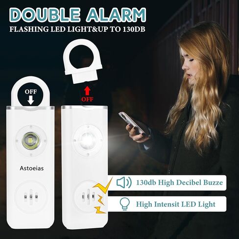 Rechargeable Personal Safety Alarm for Women，Extra Large Strobe LED Light Personal and 130dB Siren，Personal Emergency Security Safe Devices Key Chain Alarms for Women Kids Elderly (Biue) in Saudi Arabia