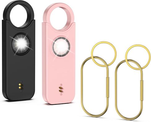AMIR Personal Safety Alarm for Women - Travel Safety Keychains Siren Whistle - Loud Alarm - LED Strobe Light - Personal Emergency Security Safe Devices Key Chain Alarm for Kids Elderly - 2 Pack in Saudi Arabia