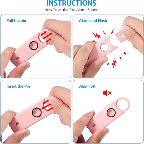 AMIR Personal Safety Alarm for Women - Travel Safety Keychains Siren Whistle - Loud Alarm - LED Strobe Light - Personal Emergency Security Safe Devices Key Chain Alarm for Kids Elderly - 2 Pack in Saudi Arabia