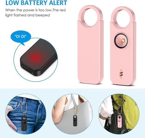 AMIR Personal Safety Alarm for Women - Travel Safety Keychains Siren Whistle - Loud Alarm - LED Strobe Light - Personal Emergency Security Safe Devices Key Chain Alarm for Kids Elderly - 2 Pack in Saudi Arabia