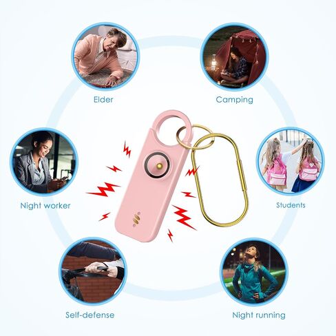 AMIR Personal Safety Alarm for Women - Travel Safety Keychains Siren Whistle - Loud Alarm - LED Strobe Light - Personal Emergency Security Safe Devices Key Chain Alarm for Kids Elderly - 2 Pack in Saudi Arabia