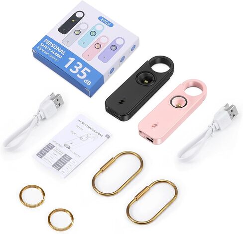 AMIR Personal Safety Alarm for Women - Travel Safety Keychains Siren Whistle - Loud Alarm - LED Strobe Light - Personal Emergency Security Safe Devices Key Chain Alarm for Kids Elderly - 2 Pack in Saudi Arabia