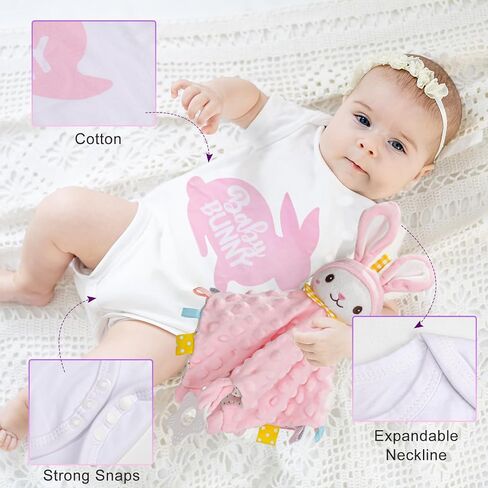 Baby Girl Gifts, Baby Gifts for Girls,Unique Baby Girl Essential Stuff,Swaddle Blanket Bodysuit Knitted Rattle Gifts for Baby Girls in Saudi Arabia