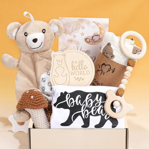 Baby Girl Gifts, Baby Gifts for Girls,Unique Baby Girl Essential Stuff,Swaddle Blanket Bodysuit Knitted Rattle Gifts for Baby Girls in Saudi Arabia