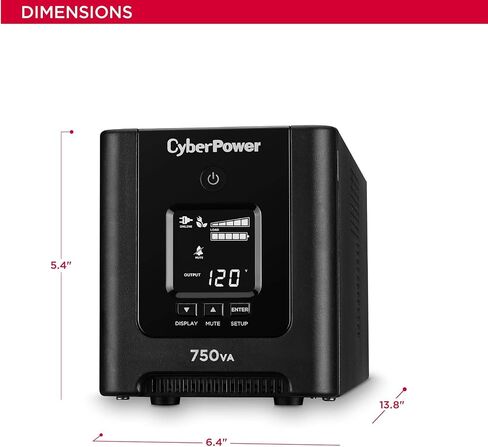 CyberPower OR1500PFCLCD PFC Sinewave UPS System, 1500VA/1050W, 8 Outlets, AVR, Mini-Tower in Saudi Arabia