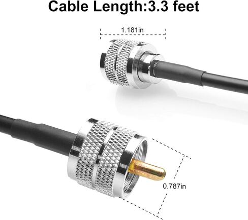 RG58 Cable CB Radio Cable PL259 Jumper 3.3FT(1M) Low Loss UHF PL-259 Male to Male Radio Cable Coaxial PL259 Coax Connectors for CB Antenna Cable for VHF HF 50 ohm RG58 Coax Cable in Saudi Arabia