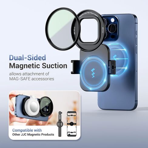 67mm Universal Magnetic Lens Filter Adapter for iPhone 15 Pro 14 Pro 15 Pro Mx 14 Pro Max, Phone Lens Filter Ring with 1/4-20" Tripod Screw & Cold Shoe Mount for Vlogging Video Record (No Filter in Saudi Arabia