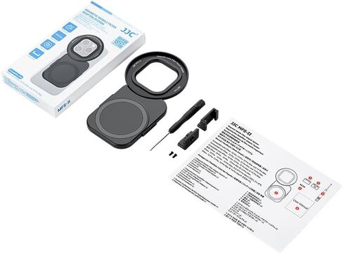 67mm Universal Magnetic Lens Filter Adapter for iPhone 15 Pro 14 Pro 15 Pro Mx 14 Pro Max, Phone Lens Filter Ring with 1/4-20" Tripod Screw & Cold Shoe Mount for Vlogging Video Record (No Filter in Saudi Arabia