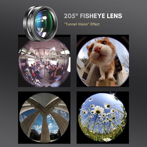 Andoer 4-in-1 Phone Lens Kit External Phone Camera Lens Set with 22X Telephoto Lens 205° Fisheye Lens 4K 0.67X Wide Angle Lens 25X Macro Lens Clip Phone Mini Tripod Replacement for iPhone 15/14/13/12 in Saudi Arabia