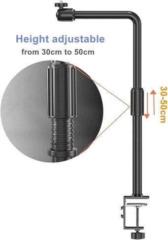 حامل جهاز عرض مكتب بجانب السرير على شكل C-Clamp حامل جهاز عرض معدني قابل للتعديل حامل جهاز عرض للسرير/الطاولة مناسب لـ XGIMI Xiaomi Mother Dangbei سعة التحميل تقريبًا. 5 كجم أسود in Kuwait