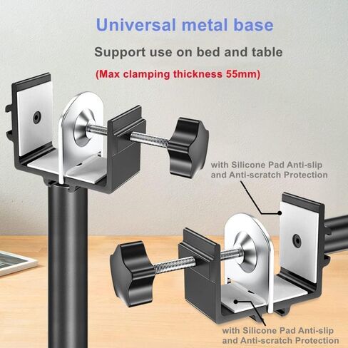 حامل جهاز عرض مكتب بجانب السرير على شكل C-Clamp حامل جهاز عرض معدني قابل للتعديل حامل جهاز عرض للسرير/الطاولة مناسب لـ XGIMI Xiaomi Mother Dangbei سعة التحميل تقريبًا. 5 كجم أسود in Kuwait