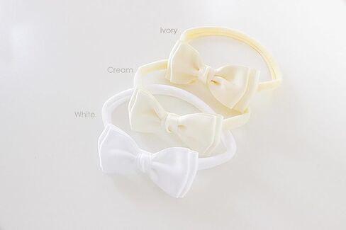مجموعة عصابات رأس زهرة فتاة المولود الجديد أوليفيا ربطة شعر من النايلون للأطفال الصغار والرضع (أبيض، كريمي، عاجي، مقاس واحد) in Kuwait