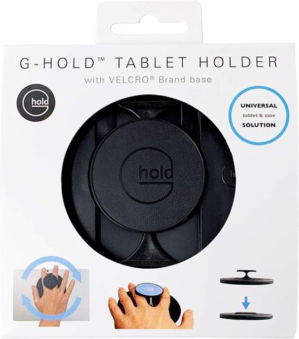 G-Hold® - حامل كمبيوتر لوحي مريح يعمل مع أي جهاز لوحي، حافظة كمبيوتر لوحي، قارئ إلكتروني، iPad - عالمي، مريح، دوار، يمكن طيه بشكل مسطح وقابل للتعديل (أسود) in Saudi Arabia