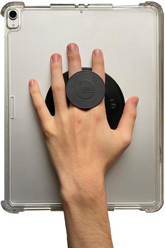 G-Hold® - حامل كمبيوتر لوحي مريح يعمل مع أي جهاز لوحي، حافظة كمبيوتر لوحي، قارئ إلكتروني، iPad - عالمي، مريح، دوار، يمكن طيه بشكل مسطح وقابل للتعديل (أسود) in Saudi Arabia