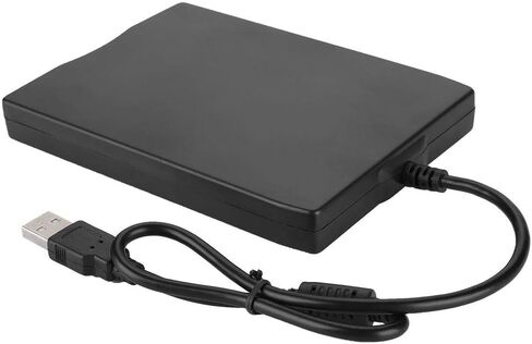 محرك الأقراص المرنة USB FDD الخارجي سعة 1.44 ميجابايت لأجهزة الكمبيوتر المحمول والكمبيوتر المحمول ومحرك الأقراص المرنة | قرص مرن خارجي USB أسود مع مسند للقدمين مقاوم للصدمات in Saudi Arabia